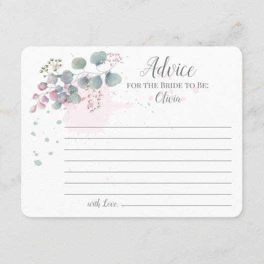 Roze groene Eucalyptus Advies voor de Bride (Voorkant)