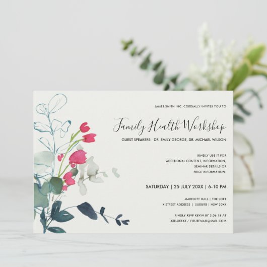 ROZE GROENE FAUNA EUCALYPTUS KRANS WORKSHOP EVENEM KAART (Staand voorkant)