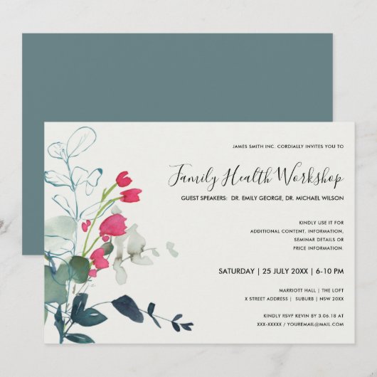 ROZE GROENE FAUNA EUCALYPTUS KRANS WORKSHOP EVENEM KAART (Voorkant / Achterkant)