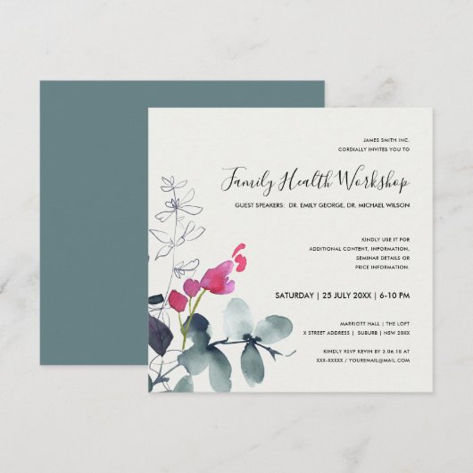 ROZE GROENE FAUNA EUCALYPTUS KRANS WORKSHOP EVENEM KAART (Voorkant / Achterkant)