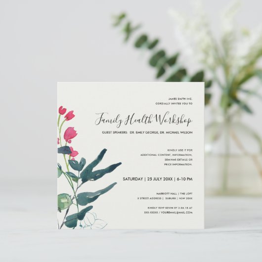 ROZE GROENE FAUNA EUCALYPTUS KRANS WORKSHOP EVENEM KAART (Staand voorkant)