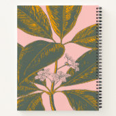 Roze groene  Floral Art Speciaal Gepersonaliseerd  Notitieboek (Achterkant)