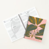 Roze groene  Floral Art Speciaal Gepersonaliseerd  Notitieboek (Binnen)