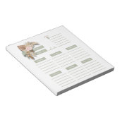 Roze groene Floral Boho Weekly Planner Organisator Notitieblok (Schuin)