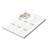 Roze groene Floral Boho Weekly Planner Organisator Notitieblok (Linkerzijde)