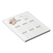 Roze groene Floral Boho Weekly Planner Organisator Notitieblok (Schuin)