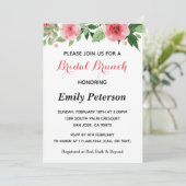 Roze groene Floral Bridal Shower Kaart (Staand voorkant)