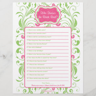 Roze groene Floral Bride Best Vrijgezellenfeest Ga