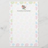 Roze/Groene Floral Faith Hope Love Briefpapier (Voorkant)
