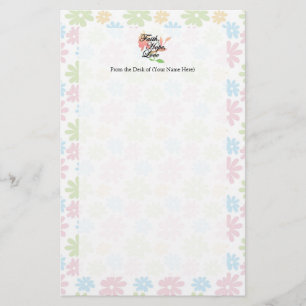 Roze/Groene Floral Faith Hope Love Briefpapier