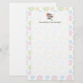 Roze/Groene Floral Faith Hope Love Briefpapier (Voorkant / Achterkant)