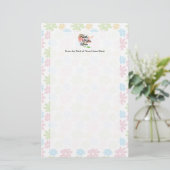 Roze/Groene Floral Faith Hope Love Briefpapier (Staand voorkant)