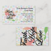 Roze/Groene Floral Faith Hope Love Visitekaartje (Voorkant / Achterkant)