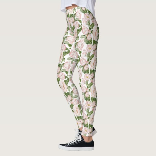 Roze groene Floral Leggings (Links)