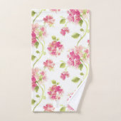 Roze groene Floral Pattern Bath Towel Set Bad Handdoek (Handdoek)