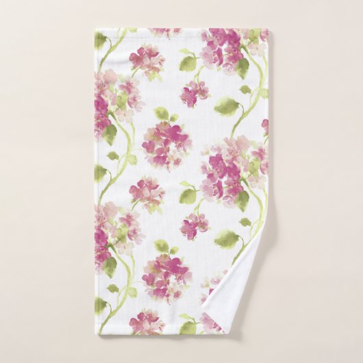 Roze groene Floral Pattern Bath Towel Set Bad Handdoek (Handdoek)