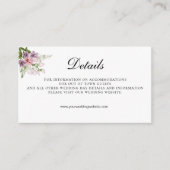 Roze groene Floral QR code Weddenschap Details Informatiekaartje (Voorkant)