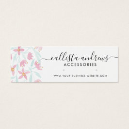 Roze groene Floral Waterverf die beeldscherm verdi Mini Visitekaartjes