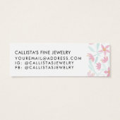 Roze groene Floral Waterverf die beeldscherm verdi Mini Visitekaartjes (Achterkant)