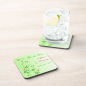 Roze groene Floral Wedding Onderzetter Set (6) (Rechterzijde)