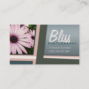 Roze groene fotografie met fotosjabloon visitekaartje