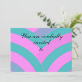roze/groene gebogen chevron kaart (Staand voorkant)