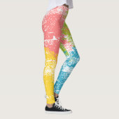 Roze groene gele blauwe regenboog leggings (Rechts)