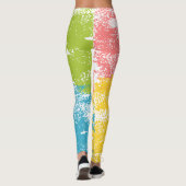 Roze groene gele blauwe regenboog leggings (Achterkant)