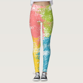 Roze groene gele blauwe regenboog leggings