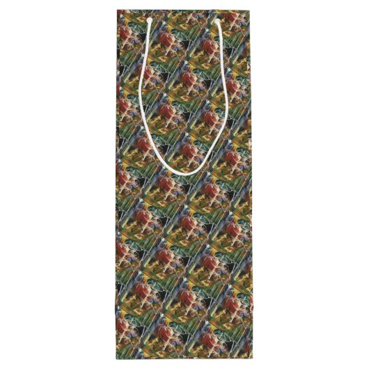 Roze groene gele droger wijn cadeautas (Achterkant)