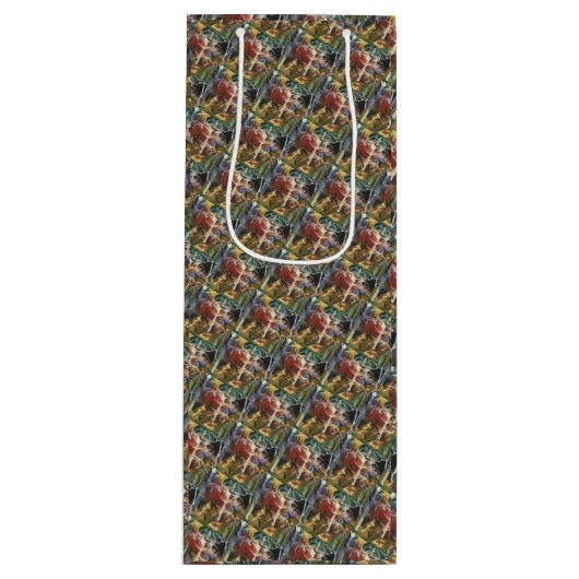 Roze groene gele droger wijn cadeautas (Voorkant)