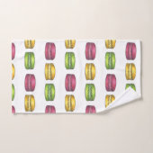 Roze groene gele Franse Macaron Cookie Sweets Bad Handdoek (Handdoek)