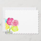 Roze groene Gele Mason Jar Floral Typografie Kaart (Achterkant)