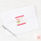 Roze, groene, gele, witte pony Dank u Sticker (Envelop)