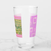 Roze groene geometrische glazen beker (Links)
