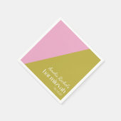 Roze groene geometrische kleurenbalk Mitzvah Servet (Hoek)