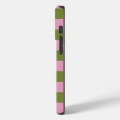 Roze groene geruite telefoonhoesje Case-Mate iPhone case (Achterkant / Links)