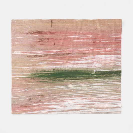 Roze groene gestreept abstracte schilderkunst fleece deken (Voorkant (Horizontaal))