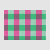 Roze groene Gingham ruitontwerp Tissuepapier (Voorkant)