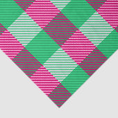Roze groene Gingham ruitontwerp Tissuepapier (Detail)