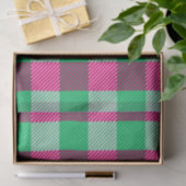 Roze groene Gingham ruitontwerp Tissuepapier (Geschenk)