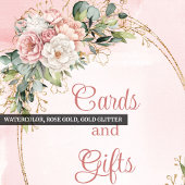 Roze Groene Glitter Kaarten en Cadeaus Shower Poster