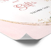 Roze Groene Glitter Kaarten en Cadeaus Shower Poster (Hoek)
