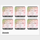 Roze groene glitter-productetiketten diamanten zil vierkante sticker (Vel)