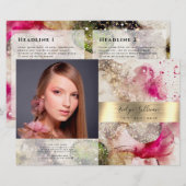 Roze groene glitter-waterverf, tweeledige brochure (Voorkant / Achterkant)