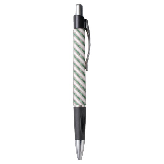 Roze groene glitters strepen Kerst Pen (Achterkant (Verticaal))