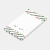 Roze groene glitters strepen Kerst   Post-it® Notes (Schuin)
