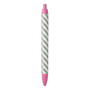 Roze groene glitters strepen Kerst Zwarte Inkt Pen
