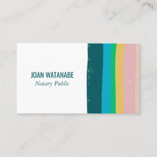 Roze groene Gold Minimalistische Stripes Handgemaa Visitekaartje