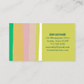 Roze groene Gold Minimalistische Stripes Handgemaa Visitekaartje (Achterkant)